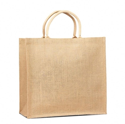 Het Middel van het vrouwenstrand behandelde 50cm Jute het Winkelen Zak