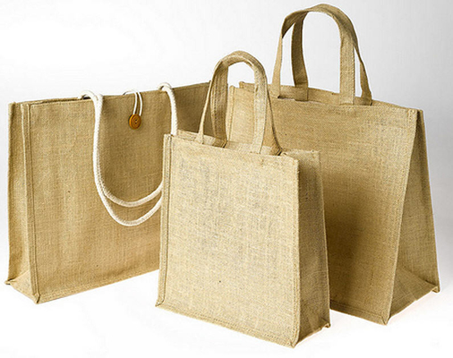 Jute Opnieuw te gebruiken 40x14x34cm 390gsm Jute het Winkelen Zak