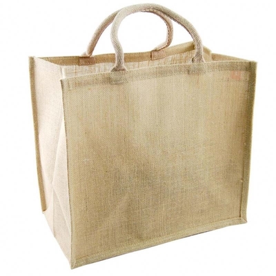 Het Middel van het vrouwenstrand behandelde 50cm Jute het Winkelen Zak